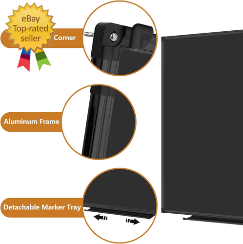 Magnetic Chalk Board 48" X 36" | Wall Mounted Chalk Black Bulletin Board with Pe - Picture 3 of 12