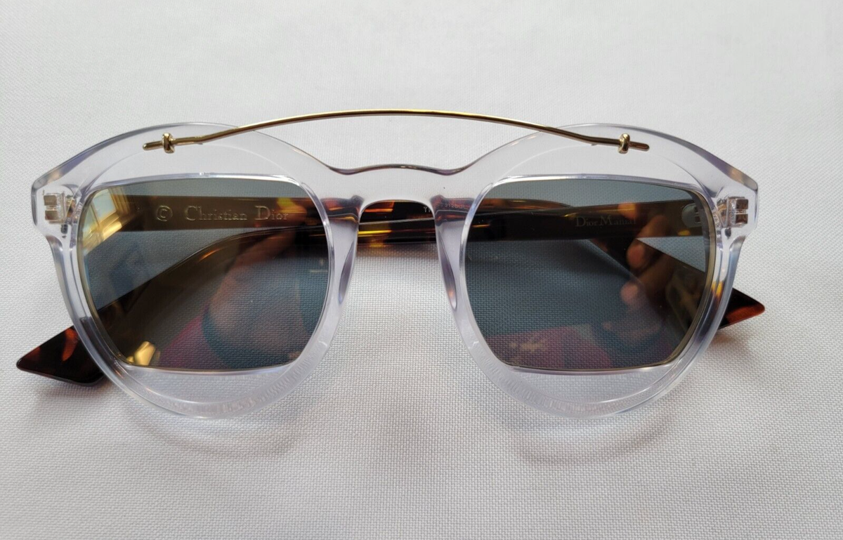 ‼️⚠️Dior Mania1-Havana w Gold mirror lens Sunglasses⚠️‼️ DIORSIGNATURE M1U Havana mask sunglasses Brown Blue Golden  main image 4