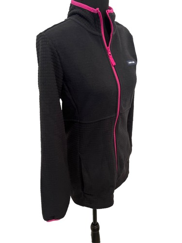 Chaqueta Lands’ End para mujer extra pequeña transpirable rejilla polar cremallera completa negra rosa - Imagen 5 de 11