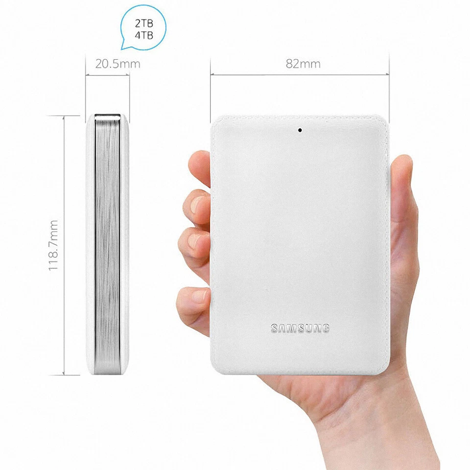 Disco Duro Portátil SAMSUNG J3 4TB 2.5" HDD Externo USB3.0 Color Blanco Foto 4 de 4