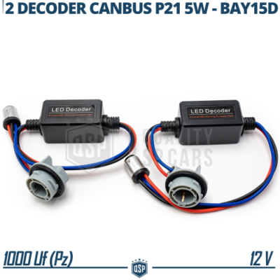 COPPIA RESISTENZE Per LED 21W AUTO MOTO LUCI DIURNE STOP FRECCE DRL FRENO INDICATORI DIREZIONE Con 4 Morsetti