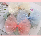 Baby Girls Ribbon Bow Princess Chiffon Dot Crown Hair Clip - Toddler Kids
