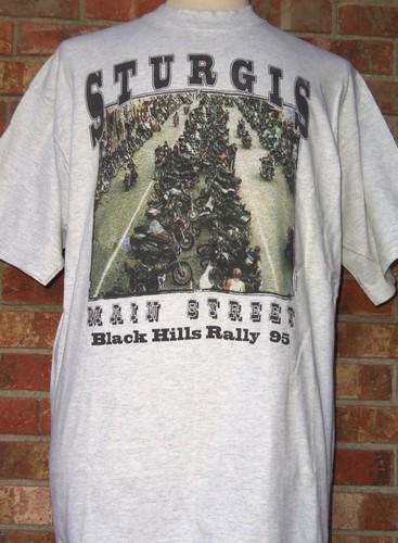 VINTAGE 90's STURGIS 95' BLACK HILLS RALLY 1995 BIKER MOTORCYCLE SHIRT X-LARGE - Picture 2 of 4