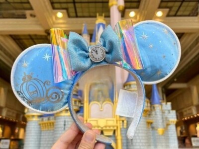 Disney Parks Cinderella Kutsche Midnight Clock Minnie Maus Ohren Stirnband Neu