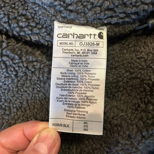 CARHARTT ~ 4XL ~ NEW Sherpa-Lined Relaxed-Fit Washed Duck Utility Jacket Warmth2 - Picture 14 of 24