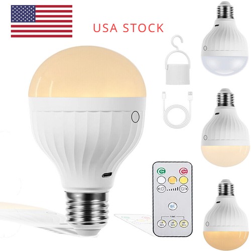 1/2 PCS Rechargeable Emergency Bulb 8W Household Lighting Remote Control E27 USB - 第 1/27 張圖片