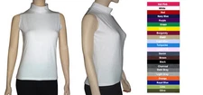 Women Cotton Spandex Sleeveless Fold Over Turtleneck Top 1 by Emily Chen USA