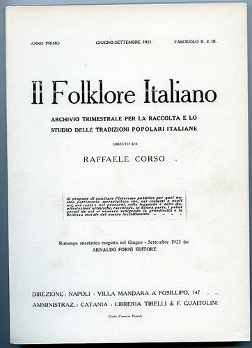 Il Folklore Italiano. Giugno-Settembre 1925