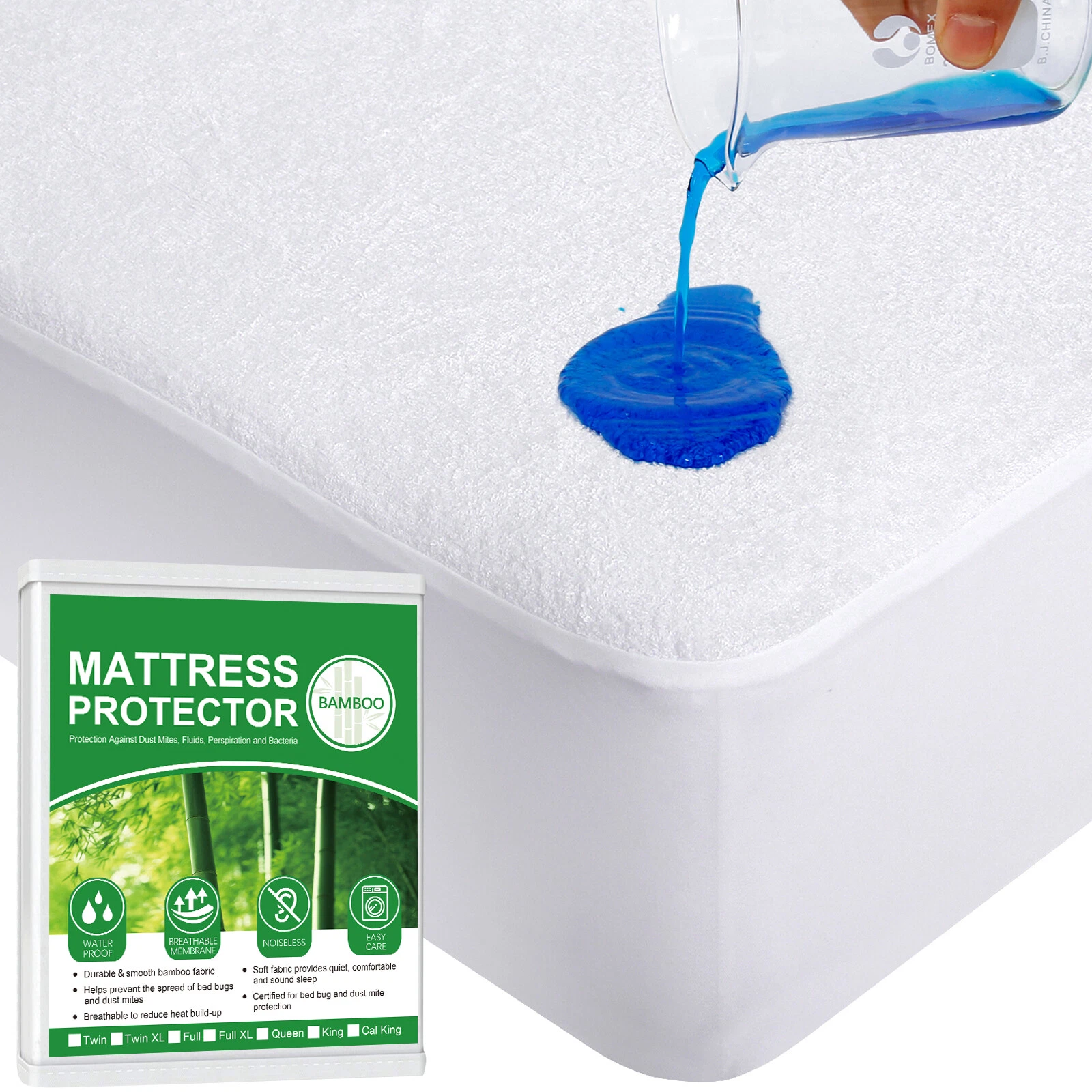 Bamboo Terry Mattress Protector Deeep Pocket Waterproof Mattress Cover All Sizes
Opens in a new wind