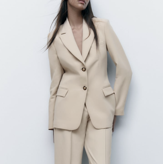 ZARA NEW WOMAN FITTED BUTTONED TAILORED BLAZER JACKET LIGHT ZARA NEW WOMAN FITTED BUTTONED TAILORED BLAZER JACKET LIGHT