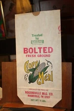 Rogersville Milling Co. Bolted Fresh Ground Corn Meal Bag Empty 5 Lb Tennessee 