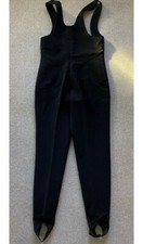 Vintage Obermeyer Wool Blend Navy Blue Ski Bib Pants Stretch Stirrups Zipper 6L