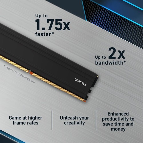 Crucial Pro RAM 32GB Kit (2x16GB) DDR5 5600MT/s oder 5200MT/s Desktop Arbeitsspeicher - Bild 2 von 6