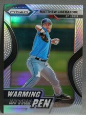 2020 Panini Prizm Silver Warming in the Pen Matthew Liberatore Baseball Card
