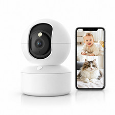 Caméra Surveillance WiFi 2K Animaux Bébé 360° Vision Nocturne Audio 2 Voies USB