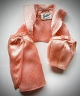 Vtg. Mattel Barbie 1963 Satin Pink Glitter Dot Bolero Coat,Skirt,Top & Extra Bow