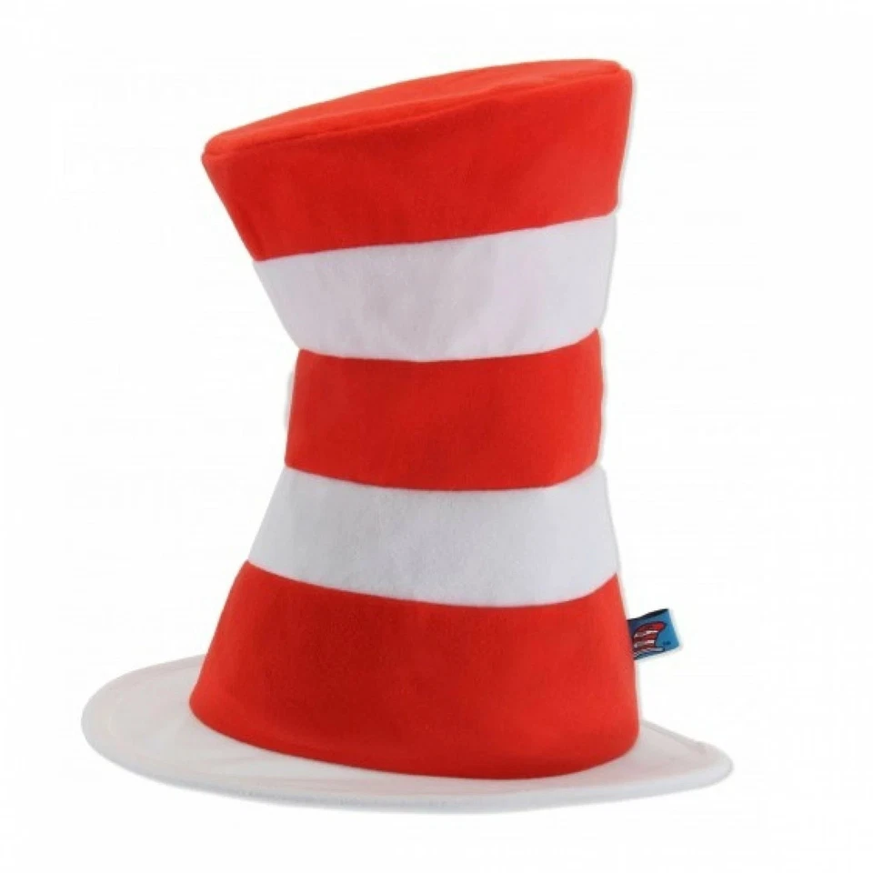 Niños Dr Seuss Gato en el Sombrero Tricot Peluche Sombrero Rojo Rayas Peluche RARO NUEVO Foto 3 de 4