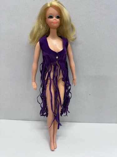 Vintage Barbie Doll 1968 Live Action PJ MOD w/Purple Fringed Hippie Vest