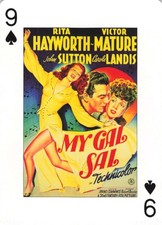 My Gal Sal Rita Hayworth Victor Mature 1942 Movie Poster Playing Card 9 Spades