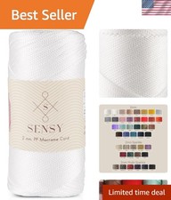 Sparkling 251 Yards 2mm White Polyester Cord - Perfect for Crochet and Macrame