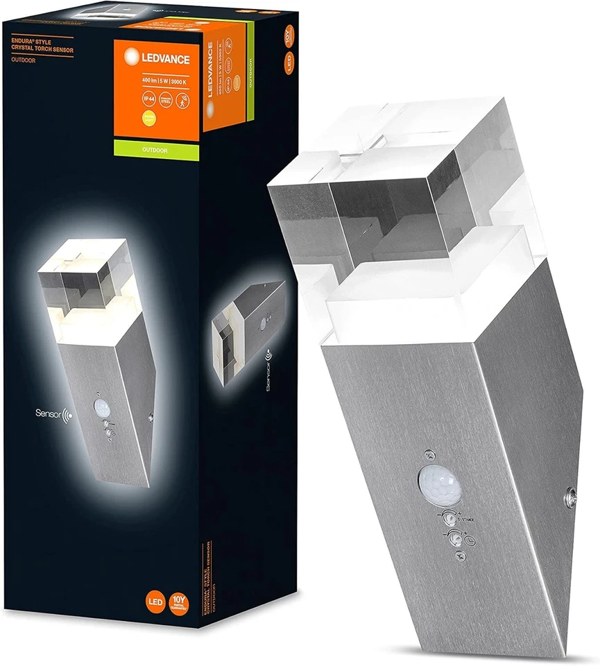 Ledvance ENDURA CRYSTAL TORCH Wandleuchte Bewegungssensor Außenleuchte Warmweiß - Bild 4 von 4
