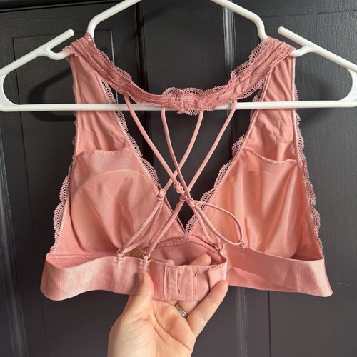 NEW Victoria's Secret pink strappy lace Bralette size medium light pink - Picture 8 of 14