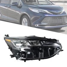For Toyota Sienna LE XLE 2021-2022 Headlight Assembly LED Black Right Side Clear