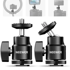 NEEWER ST17 Mini Ball Head w/ Cold Shoe 2 Pack 360 Swivel for Camera Video Light