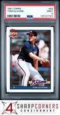 1991 TOPPS #82 TOM GLAVINE BRAVES HOF PSA 9
