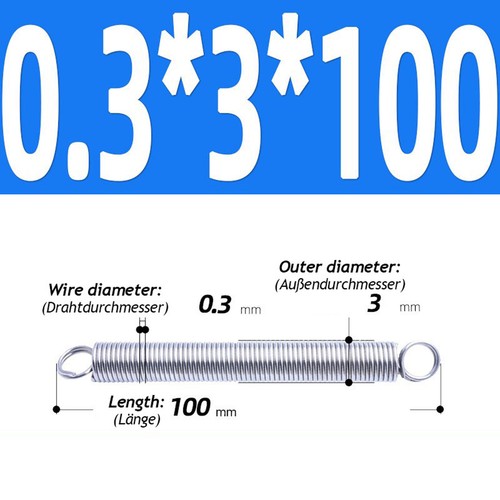 0.3mm Stainless Steel Spring Expansion Extension Tension Springs 10mm-300mm - Picture 28 of 36
