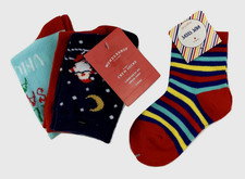 Unisex Children Christmas Winter Socks Shoe Sz 5-8.5 Multicolor 4 PAIRS