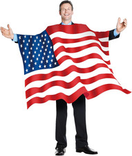 USA American Flag Cape Cloak Costume, Wearable Flag with Sleeves Classic Flag, 2
