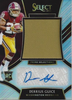 2018 Select Prime Selections Material Sig Prizm Derrius Guice Auto Jersey /35 FB