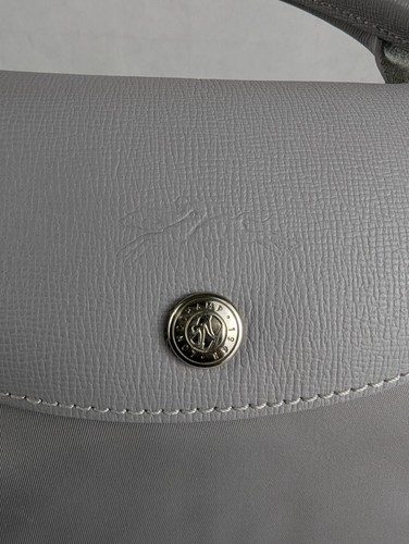 Longchamp Le Pliage Nylon Grey Tote Large Foldable Travel Bag Purse Handbag - Picture 7 of 21