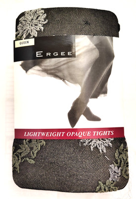 Vintage Ergee Tights Womens Queen Black  Opaque Lightweight NOS