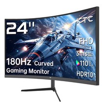 KTC 24" 1500R Curved Gaming Monitor, 180Hz 1ms FHD 1080p VA, Adaptive Sync