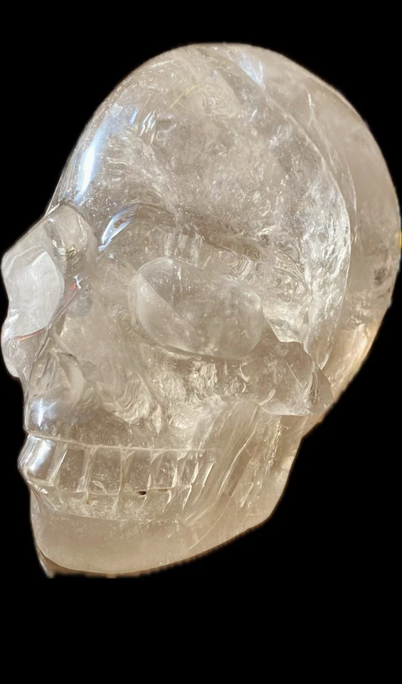 1.5kg Clear Quartz Crystal Skull Carving Natural Stone Art Healing Reiki Gift - Image 3 of 4