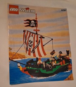 LEGO 6250 CROSS BONE CLIPPER INSTRUCTION BOOK AND MAP PIECE