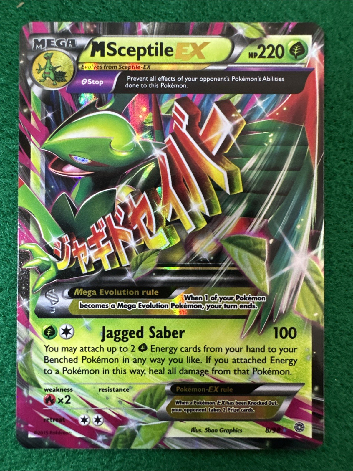 Mega M Sceptile EX 8/98 Holo Rare-Pokemon TCG:XY Ancient Origins Pokemon Card-NM