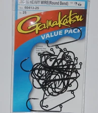 gamakatsu jig 90 heavy wire round bend 3/0 value pack 60413-25 hooks