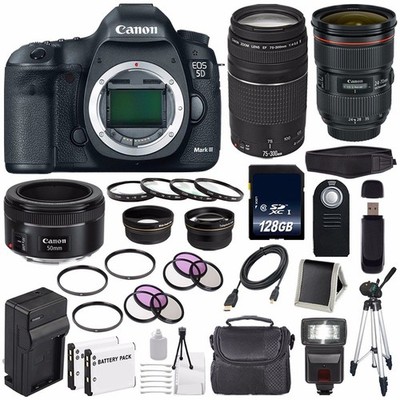 Canon EOS 5D Mark III DSLR Camera + 3 Lenses Professional Bundle 47