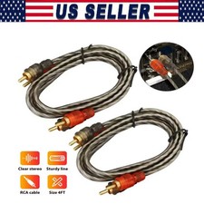 RCA Audio Cable Twisted Pair with Noise Reduction Interconnect Amp Wire Lot