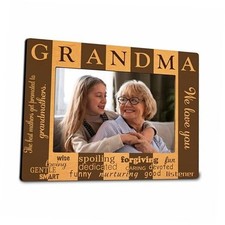 4" X 6" Wooden Picture Frame - Grandma And Me, I Love You - 1 photo frame with