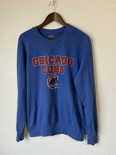 Majestic Chicago Cubs Sweatshirt Adult Size Large Blue MLB Baseball Mens - Picture 2 of 8