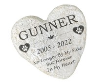 Custom Memorial Pet stone, Engraved Pet Memorial Garden Stone, Heart Shaped, Dur