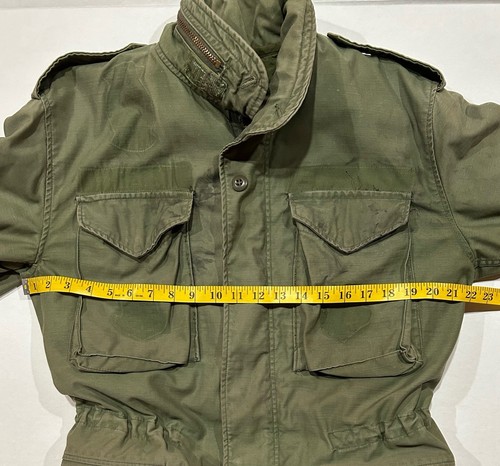 Giacca cappotto vintage anni 70 US Army M65 OG-107 clima freddo fodera uomo S *LEGGI - Foto 11 di 18