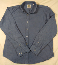 Bernard Weatherill Mens Shirt  Medium M Blue Long Sleeve Button Up Saville Row