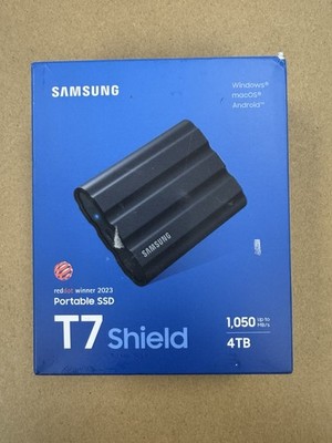 Samsung T7 Shield 4TB Portable SSD Black (MODEL MU-PE4T0S) - EXCELLENT