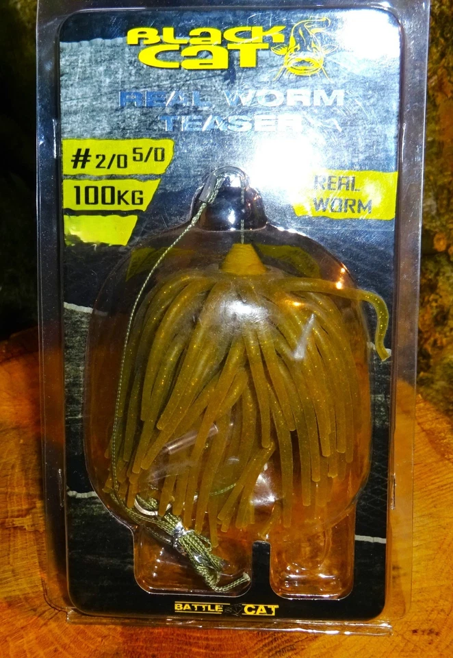 Black Cat Welsköder zum Klopfen Vertikalangeln Waller Real Worm Teaser - Bild 3 von 3