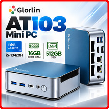 Glorlin Mini PC Intel Core i5-13420H 16GB DDR4 512GB SSD WiFi 6, Triple Display